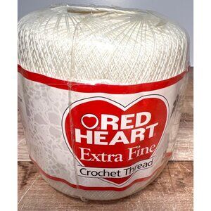 Red Heart Extra Fine Crochet Thread Size 30 White 100% Mercerized Cotton 500 Yds